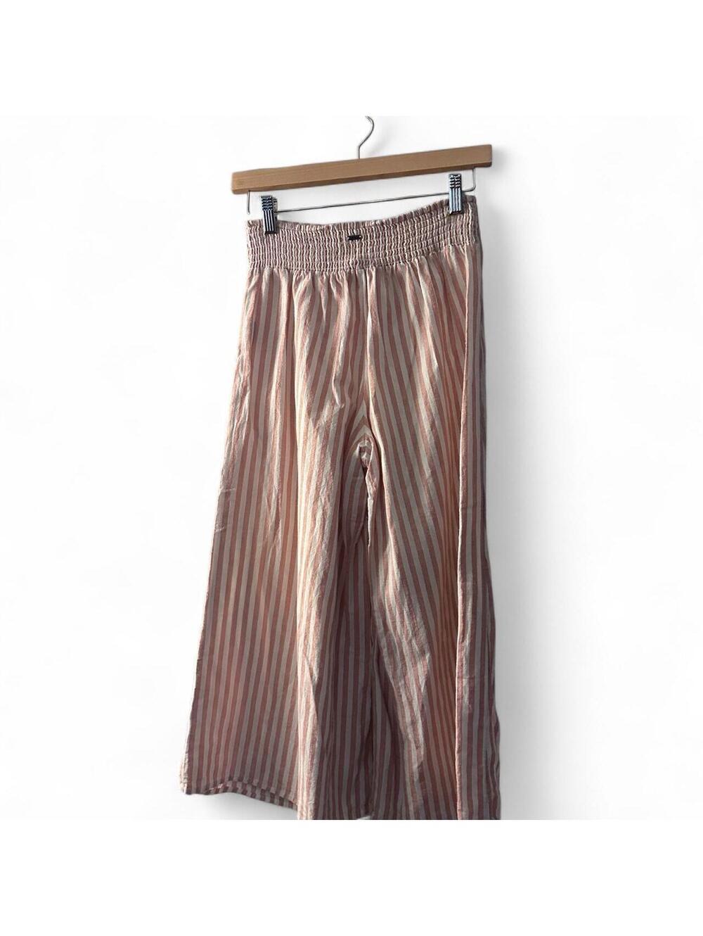 O’Neill Pink Cream Striped Wide Leg Beach Pants Size XS - Picture 3 of 5